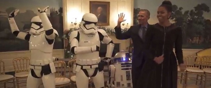 Watch the Obamas dance with stormtroopers, R2-D2 on Star Wars Day - VIDEO